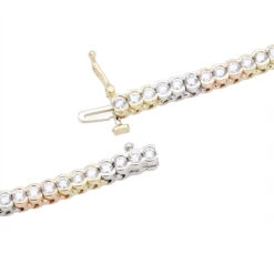 Unique Diamond Tennis Bracelet For Women Tricolor 14K White/Yellow/Rose Gold -H'Hen Sale Store unique diamond tennis bracelet for women tricolor 14k white yellow rose gold 000986 back 1671159872