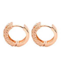 Unique Diamonds And Rubies Earrings Huggies 14K Yellow Gold Small Hoops 1/4 Inch -H'Hen Sale Store unique diamonds and rubies earrings huggies 14k gold small hoops 14 inch 001300 backro