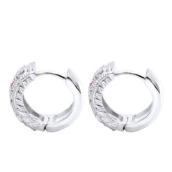 Unique Diamonds And Rubies Earrings Huggies 14K Yellow Gold Small Hoops 1/4 Inch -H'Hen Sale Store unique diamonds and rubies earrings huggies 14k gold small hoops 14 inch 001300 backwh