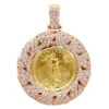 Unique 14K Rose Gold Liberty Coin Diamond Pendant For Men Medallion 3.1ct. -H'Hen Sale Store unique gold liberty coin diamond pendant for men medallion 31ct 804046 mainro
