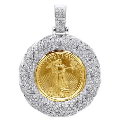 Unique 14K Rose Gold Liberty Coin Diamond Pendant For Men Medallion 3.1ct. -H'Hen Sale Store unique gold liberty coin diamond pendant for men medallion 31ct 804046 wh