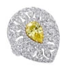 Unique 18K White Gold White & Pear Yellow Diamond Cocktail Ring For Women 2 Unique 18K White Gold White & Pear Yellow Diamond Cocktail Ring For Women -H'Hen Sale Store unique jewelry white pear yellow diamond cocktail ring for women 18k gold 804023 mainwh