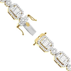 Unique Diamond Necklace For Women 10K Yellow Gold 17 Carats 15 Unique Diamond Necklace For Women 10K Yellow Gold 17 Carats -H'Hen Sale Store unique ladies diamond necklace 14k gold 17 carats baguette round diamonds clasp yellow