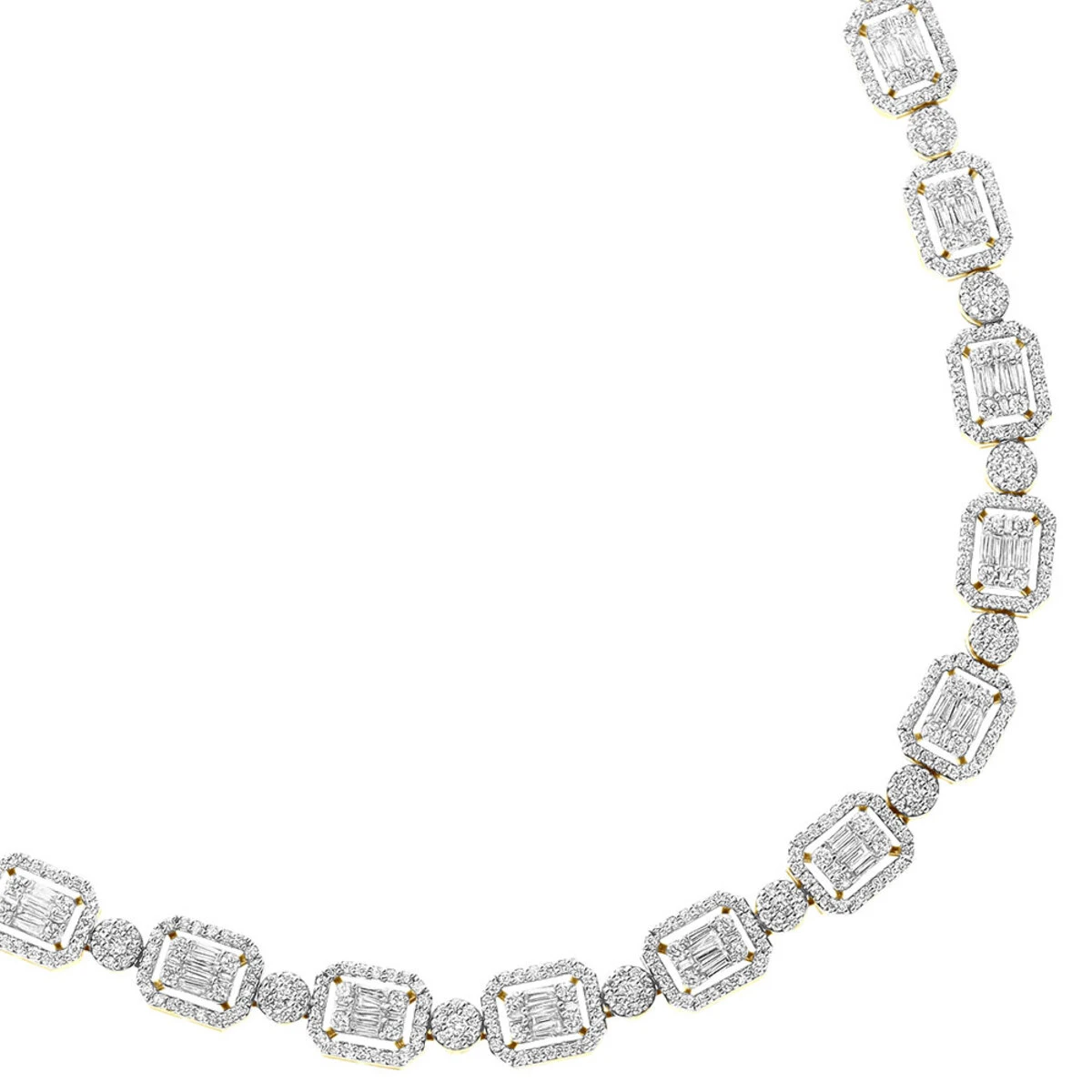 Unique Diamond Necklace For Women 10K Yellow Gold 17 Carats 3 Unique Diamond Necklace For Women 10K Yellow Gold 17 Carats