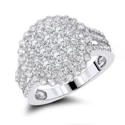 Unique Ladies Diamond Ring 1.60ct 14K White Gold