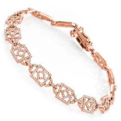 Unique Ladies Round Diamond Bracelet 14K White Gold 1.3ct -H'Hen Sale Store unique ladies round diamond bracelet 14k gold 13ct ro