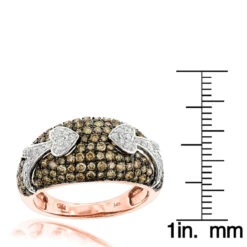 Unique Luxurman Champagne Diamond Right Hand Ladies Ring 1.5ct 14K Rose Gold 13 Unique Luxurman Champagne Diamond Right Hand Ladies Ring 1.5ct 14K Rose Gold -H'Hen Sale Store unique luxurman champagne diamond right hand ladies ring 15ct 14k gold rulerro