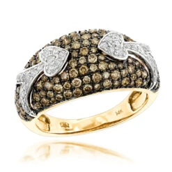 Unique Luxurman Champagne Diamond Right Hand Ladies Ring 1.5ct 14K Rose Gold 10 Unique Luxurman Champagne Diamond Right Hand Ladies Ring 1.5ct 14K Rose Gold -H'Hen Sale Store unique luxurman champagne diamond right hand ladies ring 15ct 14k gold ye