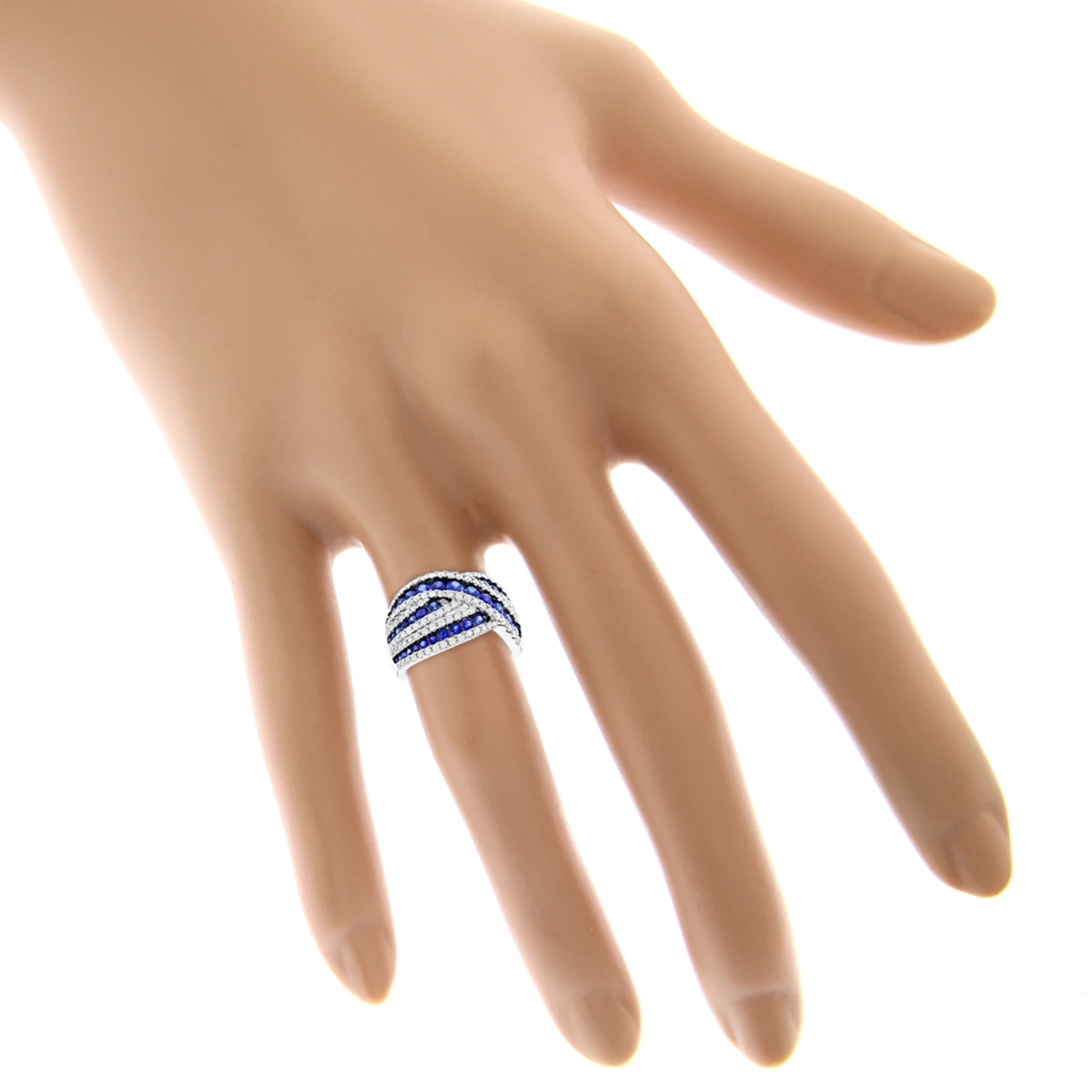 Unique Luxurman One Carat Diamond Blue Sapphire Cocktail Ring For Women 7 Unique Luxurman One Carat Diamond Blue Sapphire Cocktail Ring For Women - Image 5