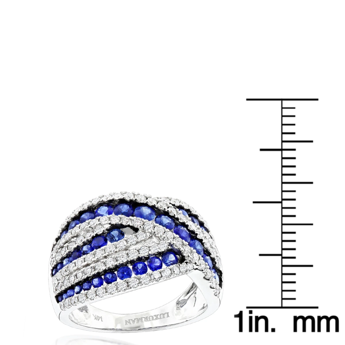 Unique Luxurman One Carat Diamond Blue Sapphire Cocktail Ring For Women 8 Unique Luxurman One Carat Diamond Blue Sapphire Cocktail Ring For Women - Image 6