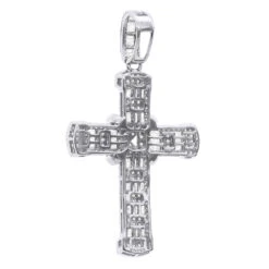 Unique Men's Diamond Cross Pendant 14K Yellow Gold 2 Inch 3 Carats -H'Hen Sale Store unique mens diamond cross pendant 14k gold 2 inch 3 carats 803238 backwh
