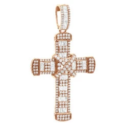 Unique Men's Diamond Cross Pendant 14K Yellow Gold 2 Inch 3 Carats -H'Hen Sale Store unique mens diamond cross pendant 14k gold 2 inch 3 carats 803238 ro