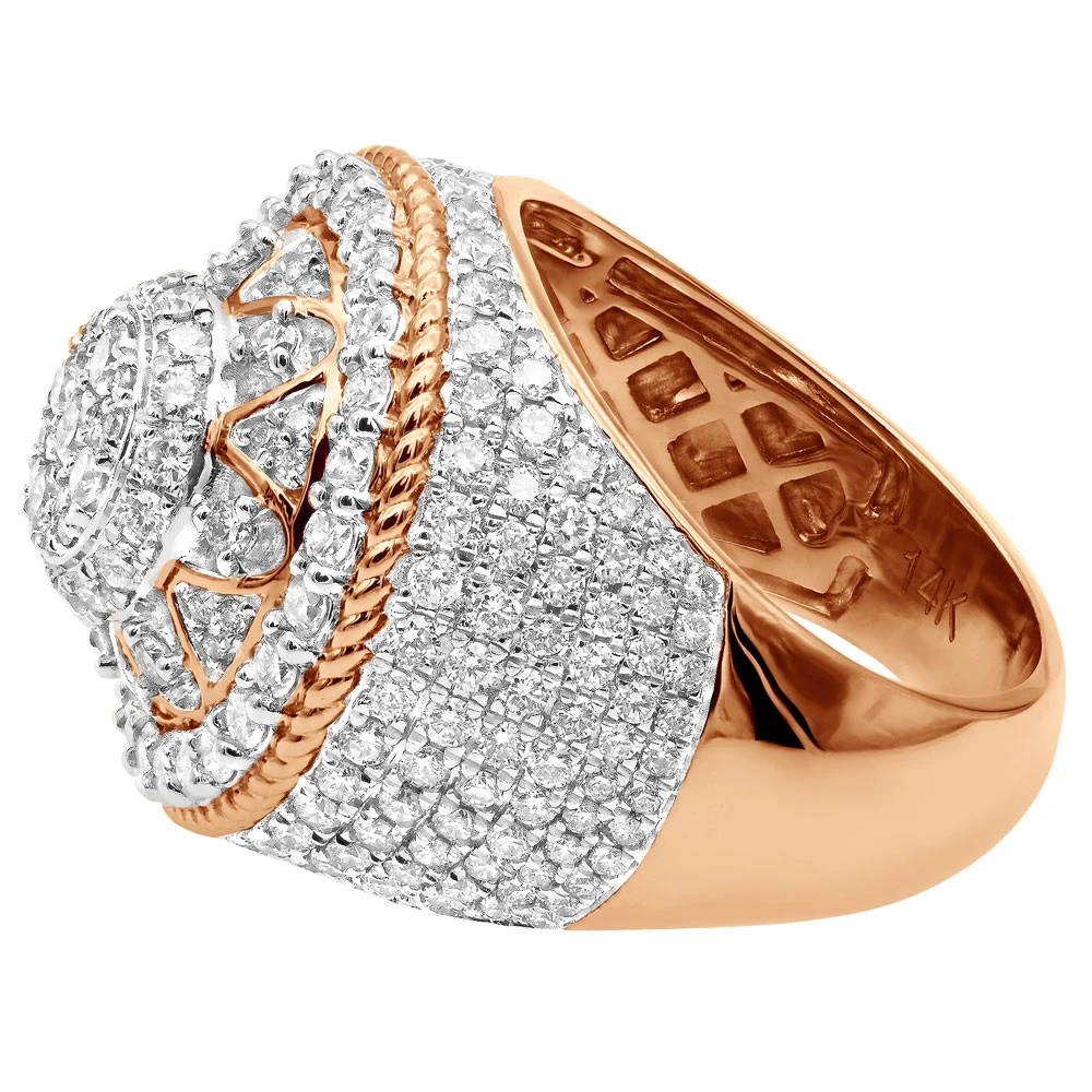 Unique Men's Diamond Ring 4 Carat Statement Or Large Pinky Ring 14K Yellow Gold 8 Unique Men's Diamond Ring 4 Carat Statement Or Large Pinky Ring 14K Yellow Gold - Image 6