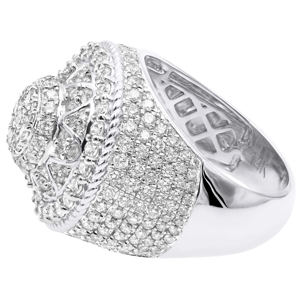 Unique Men's Diamond Ring 4 Carat Statement Or Large Pinky Ring 14K Yellow Gold 6 Unique Men's Diamond Ring 4 Carat Statement Or Large Pinky Ring 14K Yellow Gold - Image 4