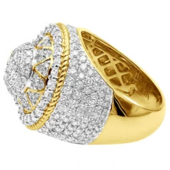 Unique Men's Diamond Ring 4 Carat Statement Or Large Pinky Ring 14K Yellow Gold 14 Unique Men's Diamond Ring 4 Carat Statement Or Large Pinky Ring 14K Yellow Gold -H'Hen Sale Store unique mens diamond ring 4 carat statement or large pinky ring 14k gold 803252 backye