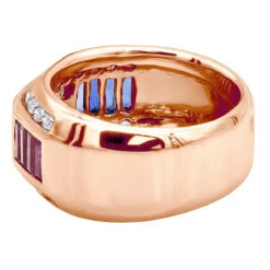 Unique Men's Diamond Ring W Rubies And Sapphires 18K White Gold Statement Ring 17 Unique Men's Diamond Ring W Rubies And Sapphires 18K White Gold Statement Ring -H'Hen Sale Store unique mens diamond ring w rubies and sapphires 18k gold statement ring 000999 back rose