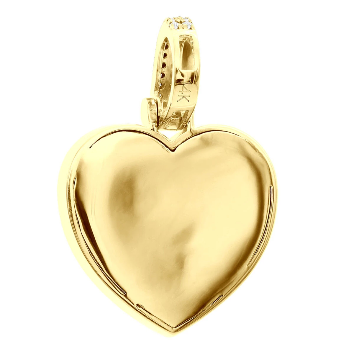 Large Ladies Unique Round Baguette Diamond Heart Shape Pendant 2 Carat 14K Yellow Gold 7 Large Ladies Unique Round Baguette Diamond Heart Shape Pendant 2 Carat 14K Yellow Gold - Image 5