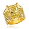 6ct Yellow Diamond Men's Ring Yellow, Rose & 14K Yellow Gold Ring By Luxurman