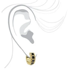 Unique Diamond Hoop Earrings Large Black Diamond Huggies 14K Yellow Gold 3ct -H'Hen Sale Store unique small diamond hoop earring black diamond huggies in 14k gold 085ct 4 bodye