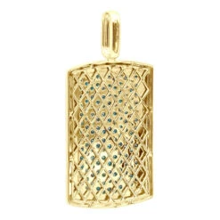 Unique 14K White Gold Blue Diamonds Dog Tag Pendant For Men 3.25ctw 14 Unique 14K White Gold Blue Diamonds Dog Tag Pendant For Men 3.25ctw -H'Hen Sale Store unique solid 14k gold blue diamonds dog tag pendant for men 325ctw 405831b back yellow