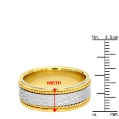 Unique Solid Two Tone Solid 14K Yellow Gold Men's Braided Wedding Band Comfort Fit Design 13 Unique Solid Two Tone Solid 14K Yellow Gold Men's Braided Wedding Band Comfort Fit Design -H'Hen Sale Store unique solid two tone 14k gold mens braided wedding band comfort fit design 002000 rulerye