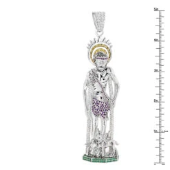 Unique Sterling Silver Saint Lazarus On Crutches With Dogs Statue Pendant -H'Hen Sale Store unique sterling silver saint lazarus on crutches with dogs statue pendant rulerwh