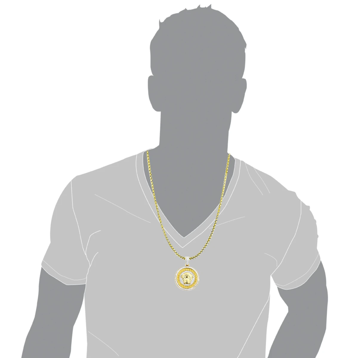 Unique Versace Style Diamond Pendant Medusa Head Medallion 10 10K Yellow Gold 4 Unique Versace Style Diamond Pendant Medusa Head Medallion 10 10K Yellow Gold - Image 2