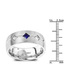 Unique Wedding Bands: Platinum Sapphire Diamond Wedding Ring For Men 7 Unique Wedding Bands: Platinum Sapphire Diamond Wedding Ring For Men -H'Hen Sale Store unique wedding bands platinum sapphire diamond wedding ring for men rulerwh