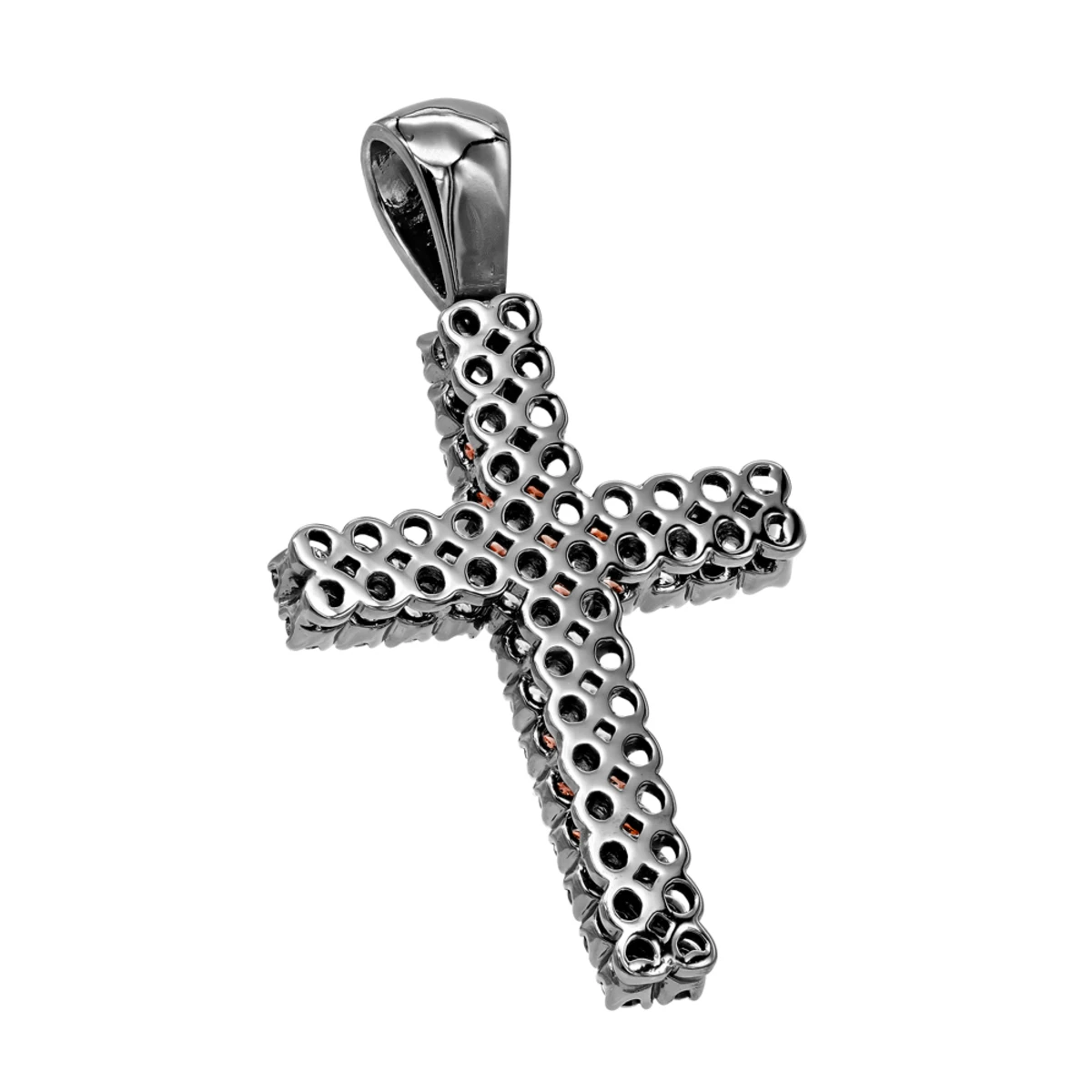 Unique White Black Diamonds And Ruby Cross Pendant 1.5ct 10K Black Plated Gold 4 Unique White Black Diamonds And Ruby Cross Pendant 1.5ct 10K Black Plated Gold - Image 2