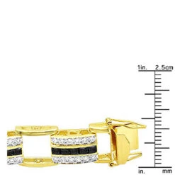 Unique White & Black Diamond Bracelet For Men 14K Yellow Gold -H'Hen Sale Store unique white black diamonds bracelet for men 14k yellow white rose gold 001145bd ruler yellow