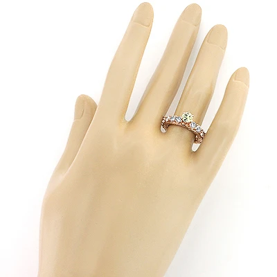 Unique White & Fancy Yellow Diamond Engagement Ring 18K Rose Gold 2.26ct 5 Unique White & Fancy Yellow Diamond Engagement Ring 18K Rose Gold 2.26ct - Image 3