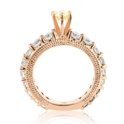 Unique White & Fancy Yellow Diamond Engagement Ring 18K Rose Gold 2.26ct 9 Unique White & Fancy Yellow Diamond Engagement Ring 18K Rose Gold 2.26ct -H'Hen Sale Store unique white fancy yellow diamond engagement ring 18k rose gold 226ct 4