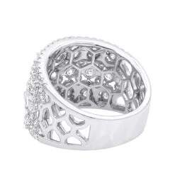Unique Wide Diamond Ladies Ring Band 2.75ct 14K White Gold By Luxurman -H'Hen Sale Store unique wide diamond ladies ring band 275ct in 14k gold by luxurman backwh