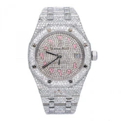 Unisex Diamond Watch Audemars Piguet Royal Oak Selfwinding 37mm White Dial