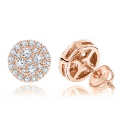 Unisex Round Diamond Stud Earrings Clusters 14K White Gold 1.75ct -H'Hen Sale Store unisex round diamond stud earrings clusters in 14k gold 175ct ro