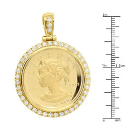 US Mint American Liberty 1oz 14K Yellow Gold Coin Pendant W Diamond Bezel 2ct 2017 -H'Hen Sale Store us mint american liberty 1oz gold coin pendant w diamond bezel 2ct 2017 018324 rulerye
