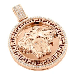 Versace Style Medusa Head Diamond Pendant Medallion 0.52ct 10K White Gold -H'Hen Sale Store versace style medusa head diamond pendant medallion 052ct 10k gold ro
