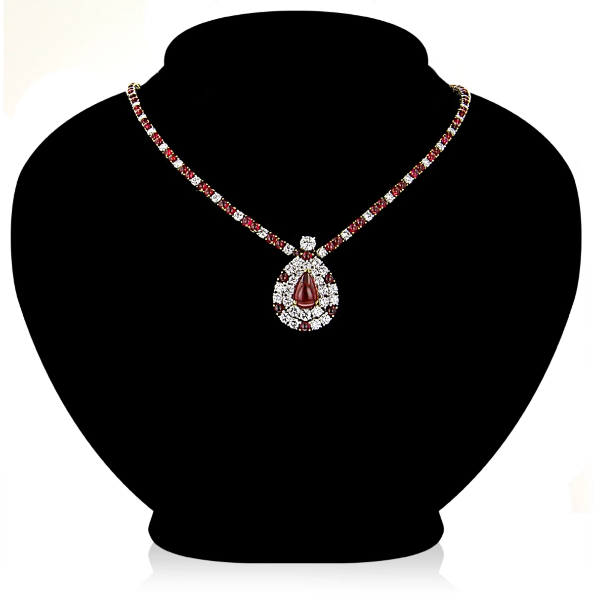 Vintage 18K Gold Ladies Diamond And Ruby Necklace 5 Vintage 18K Gold Ladies Diamond And Ruby Necklace - Image 3