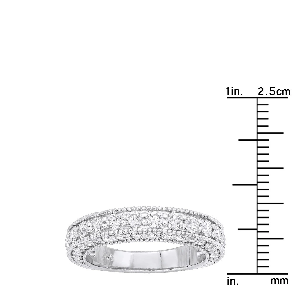Vintage Style Women's Diamond Wedding Band 14K White Gold 1.5 Carats 7 Vintage Style Women's Diamond Wedding Band 14K White Gold 1.5 Carats - Image 5