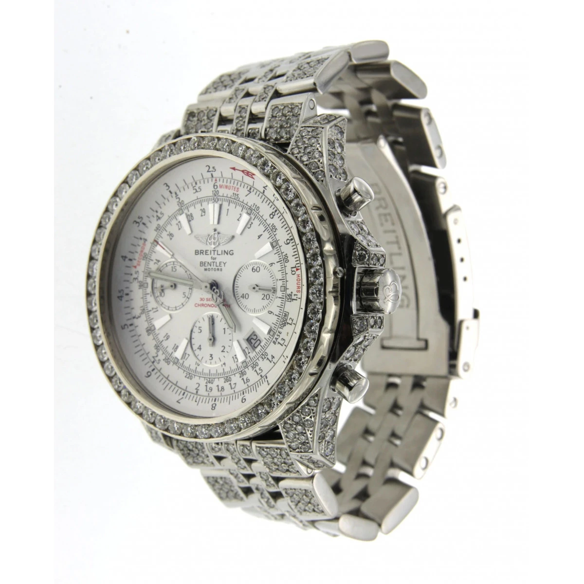 Fully Iced Out Real Diamond Breitling Bentley Diamond Bezel, Case, Band 48mm 5 Fully Iced Out Real Diamond Breitling Bentley Diamond Bezel, Case, Band 48mm - Image 3