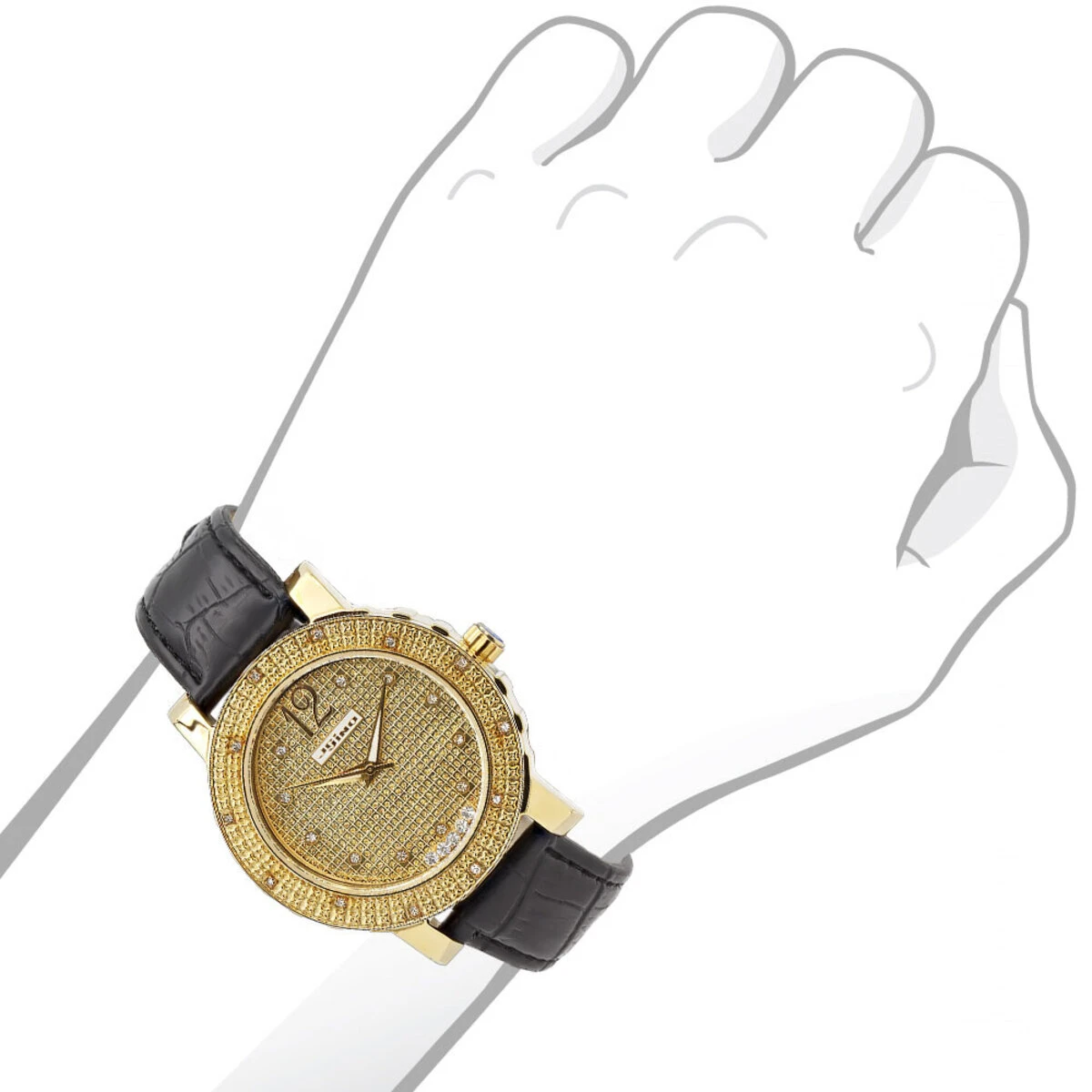 Iced Out JoJino Diamond Watch For Women With Floating Stones 0.12ct 5 Iced Out JoJino Diamond Watch For Women With Floating Stones 0.12ct - Image 3