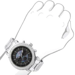 JoJino Chronograph Large Men's Diamond Watch 0.25ct Iced Out Black Blue MOP Dial -H'Hen Sale Store watches jojino chronograph large mens diamond watch 025ct iced out black blue mop dial 968750 bod