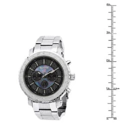 JoJino Chronograph Large Men's Diamond Watch 0.25ct Iced Out Black Blue MOP Dial -H'Hen Sale Store watches jojino chronograph large mens diamond watch 025ct iced out black blue mop dial 968750 ruler