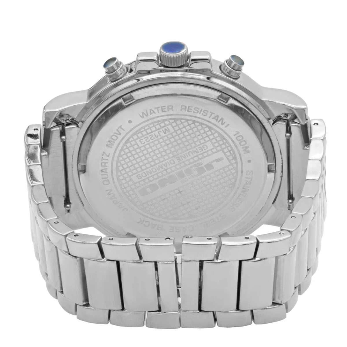 JoJino Chronograph Large Men's Diamond Watch 0.25ct Iced Out Black Dial 4 JoJino Chronograph Large Men's Diamond Watch 0.25ct Iced Out Black Dial - Image 2