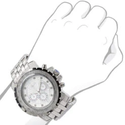 JoJino Chronograph Large Men's Diamond Watch 0.25ct Roman Numerals White Dial -H'Hen Sale Store watches jojino chronograph large mens diamond watch 025ct roman numerals white dial 968799 bod