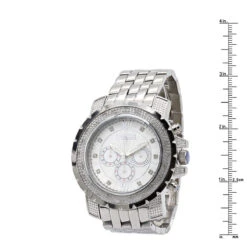 JoJino Chronograph Large Men's Diamond Watch 0.25ct Roman Numerals White Dial -H'Hen Sale Store watches jojino chronograph large mens diamond watch 025ct roman numerals white dial 968799 ruler