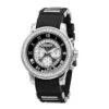 JoJino Floating Stones Men's Diamond Watch Black Rubber Band Chronograph Date