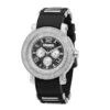 Jojino Iced Out Men's Diamond Watch Black Rubber Band Chronograph 0.25ct