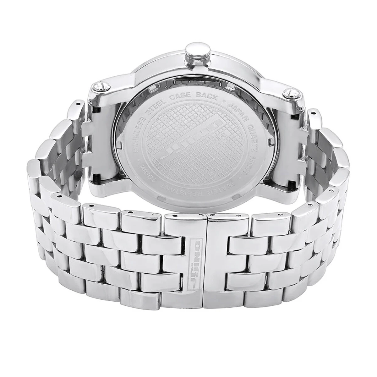 JoJino Men's Diamond Watch Iced Out White Dial W Subdials & Floating Stones 4 JoJino Men's Diamond Watch Iced Out White Dial W Subdials & Floating Stones - Image 2