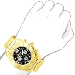 Large Men's Diamond Watch Jojino Chronograph Iced Out Black Dial Yellow Gold Pltd 8 Large Men's Diamond Watch Jojino Chronograph Iced Out Black Dial Yellow Gold Pltd -H'Hen Sale Store watches large mens diamond watch jojino chronograph iced out black dial yellow gold pltd 968751 bod